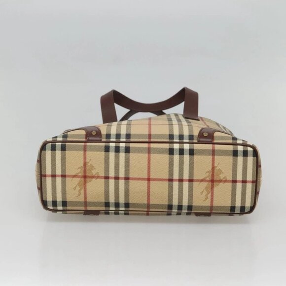 BURBERRY Nova Check Hand Bag PVC Beige Auth 122977 - Picture 7 of 16